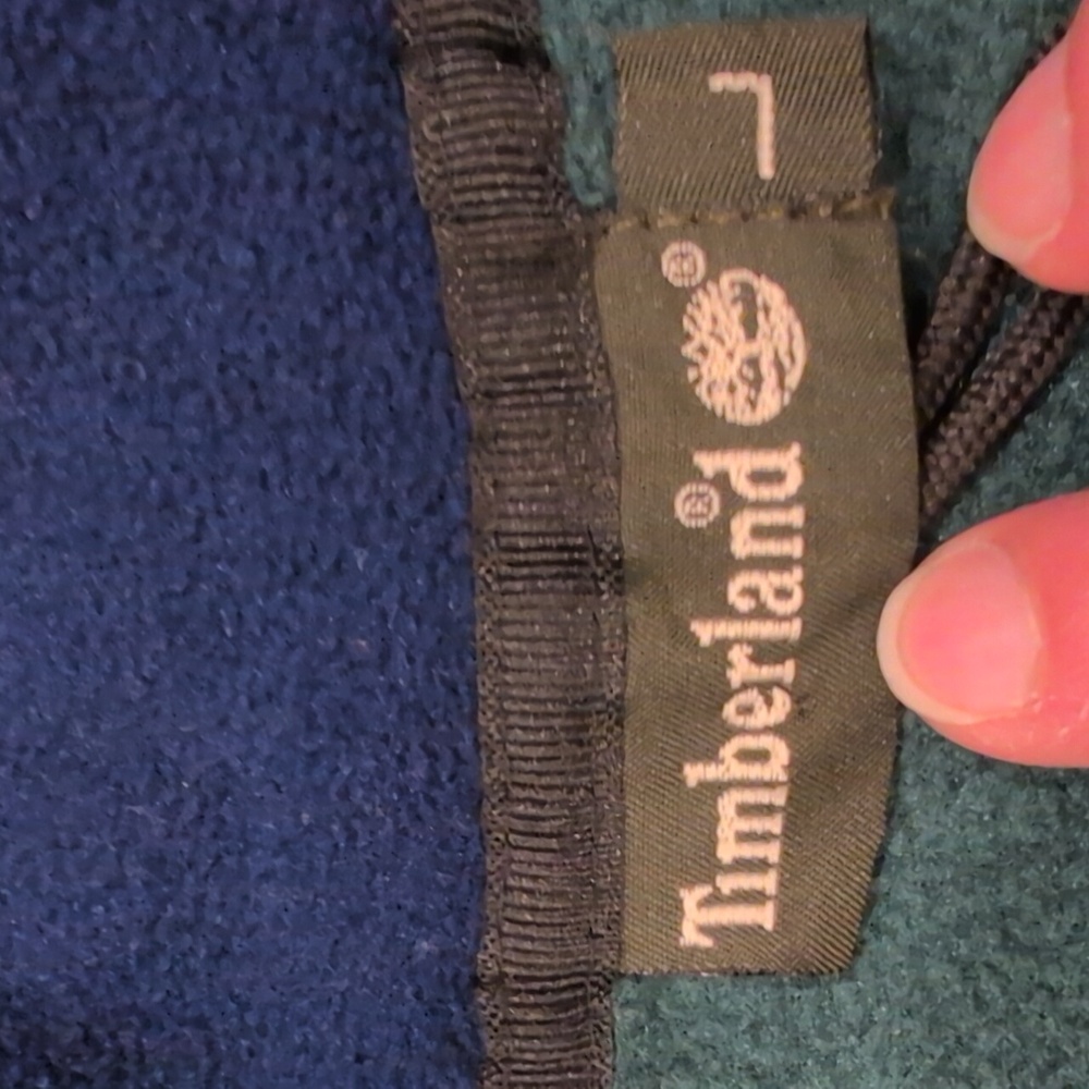 Mens Timberland dark green 1/2 zip pullover size L - Picture 3 of 4
